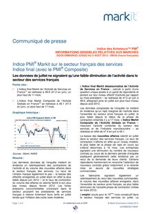 Indice PMI® Markit sur le secteur français des services