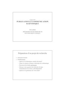 Cours 10 - Communication et publication  scientifique 2010