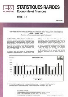 STATISTIQUES RAPIDES Économie et finances. 1994 3