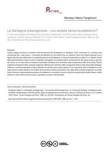 La Sardegna prearagonese : una società senza feudalesimo? - article ; n°1 ; vol.44, pg 523-550
