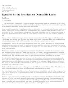 Remarks by the President on Osama Bin Laden