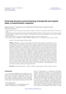 Food web structure and functioning of temperate and tropical lakes: A stoichiometric viewpoint