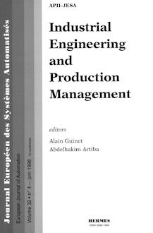 Industrial engineering and production management (JESA VOLUME 32 N°4 juin 1998