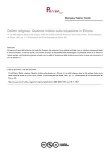 Delitto religioso. Qualche indizio sulla situazione in Etruria - article ; n°1 ; vol.48, pg 1-7