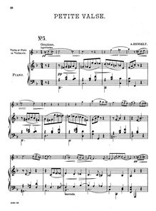 Partition de piano et partition de violon, 2 Petites Valses, Op.28