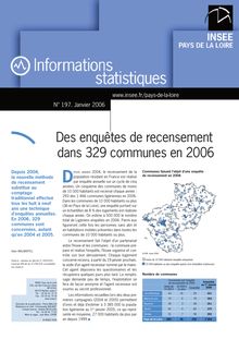Des enquêtes de recensement dans 329 communes en 2006