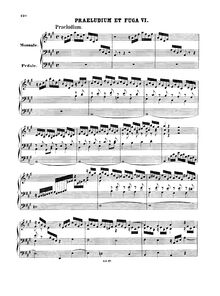 Partition complète, Prelude et Fugue en A major, BWV 536, A major par Johann Sebastian Bach
