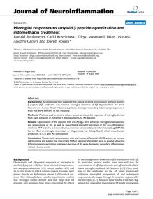 Microglial responses to amyloid β peptide opsonization and indomethacin treatment