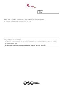 Les structures de bilan des sociétés françaises - article ; n°1 ; vol.19, pg 3-16