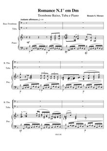 Partition de piano, Romance para Tuba, Trombone baixo e Piano
