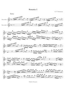 Partition Sonata No. 3 en F major, 6 sonates pour 2 flûtes, violons ou enregistrements, TWV40:101-106