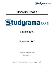 Corrige BACS SVT specialite 2016