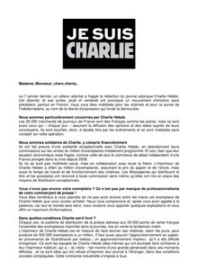 Lettre aux acheteurs de Charlie Hebdo  - Union nationale des diffuseurs de presse