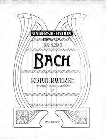 Partition complète, Toccata, F♯ minor, Bach, Johann Sebastian