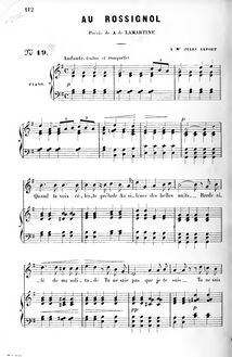 Partition complète (G major), Au rossignol, Harmonie poétique par Charles Gounod