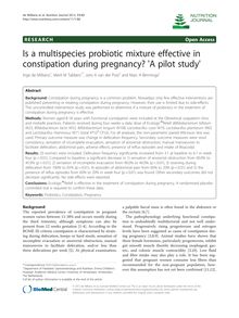Is a multispecies probiotic mixture effective in constipation during pregnancy?  A pilot study 