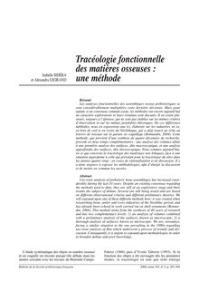 Tracéologie fonctionnelle des matières osseuses : une méthode  - article ; n°2 ; vol.103, pg 291-304