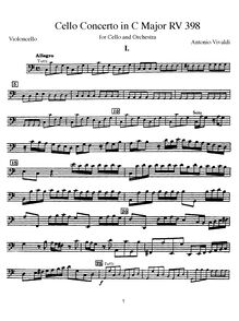 Partition solo , partie, violoncelle Concerto en C major, C major