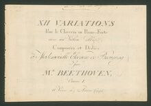 Partition Piano , partie, 12 Variations on  Se vuol ballare  pour violon et Piano WoO 40 par Ludwig van Beethoven
