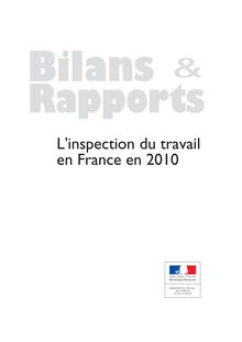 L inspection du travail en France en 2010