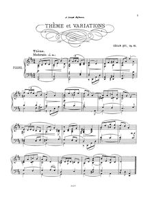 Partition complète, Theme et Variations, Thème et variations, D major