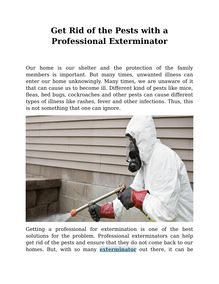 Get Rid of the Pests with a Professional Exterminator