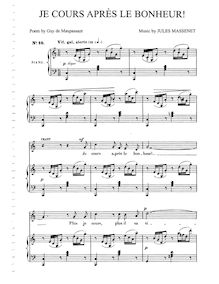 Partition complète (C Major: medium voix et piano), Je cours après le bonheur!
