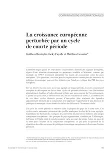 La croissance européenne perturbée par un cycle de courte période - article ; n°1 ; vol.359, pg 83-100