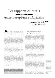 Les rapports culturels entre Européens et Africains. L’exemple du Cap-Vert et du Portugal - article ; n°1 ; vol.77, pg 45-51