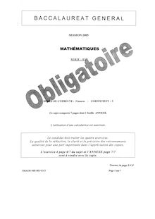 Baccalauréat Général - Série: L  (Session 2005)  Epreuve Obligatoire de Mathématiques-Informatique 5MAOE-ME-RE-GI-3