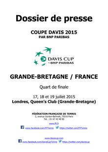 Coupe Davis 2015 : dossier de presse 