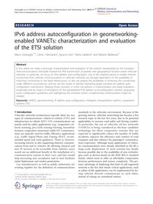 IPv6 address autoconfiguration in geonetworking-enabled VANETs: characterization and evaluation of the ETSI solution