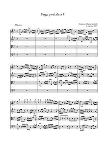 Partition complète, Fuga postale a 4 pour cordes et continuo, Sardelli, Federico Maria