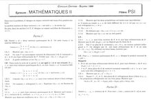 Mathématiques 2 1999 Classe Prepa PSI Concours Centrale-Supélec
