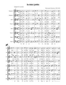 Partition complète (alto notation, SSAT + ATBB  enregistrements), en dulci jubilo