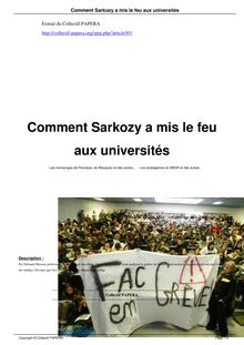 Comment Sarkozy a mis le feu aux universités
