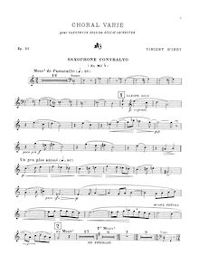 Partition Saxophone et partition de piano, Saxophone , partie, choral varié, Op.55