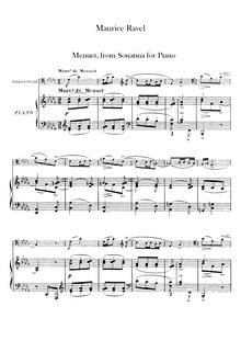 Partition violoncelle et partition de piano, solo , partie, Sonatine