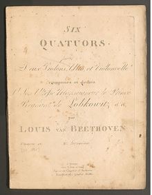 Partition violon I, corde quatuor No.4, Op.18/4, C minor, Beethoven, Ludwig van