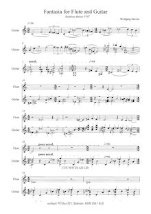 Partition complète, Fantasia pour flûte et guitare, Devine, Wolfgang Volkmar Franziskus