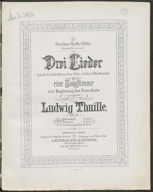Partition complète (color scan), 3 chansons, Op.15, Thuille, Ludwig