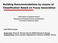 1Building Recommendations by means of Classification Based on Fuzzy Association