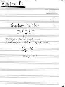 Partition parties (Manuscript), Decet, Op.18, Helsted, Gustav