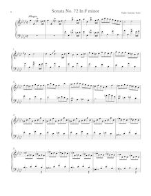 Partition Sonata R.72 en F minor, clavier sonates R.71-80, Soler, Antonio
