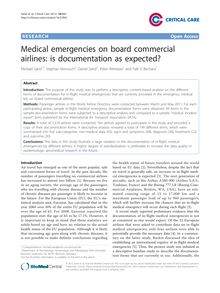 Medical emergencies on board commercial airlines: is documentation as expected?