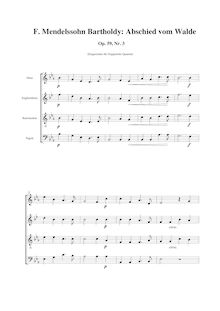 Partition , Abschied vom Walde - Score et parties, 6 chansons im Freien zu singen, Op.59