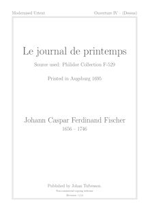 Partition  4 en D minor - parties complètes(violons I, violons II, altos I, altos II, violoncelles/Basses), Le Journal Du Printemps