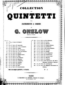 Partition Title page, corde quintette No.8, Op.24, Onslow, Georges