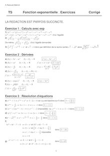 Exercice corrigé sur les fonctions exponentielle