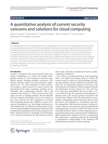 A quantitative analysis of current security concerns and solutions for cloud computing